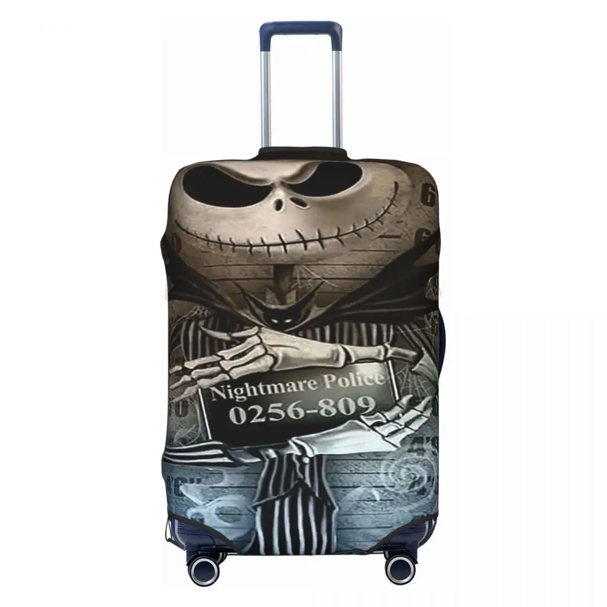 

Skull Skellingtons Nightmare Christmas Suitcase Cover Washable Horror Skeleton Travel Luggage Covers for 18-32 inch