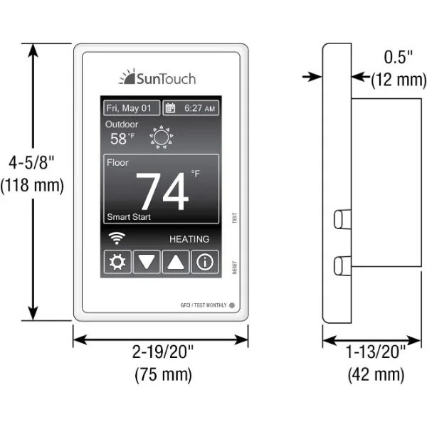 Sun touch Command Touchscreen programmier barer Thermostat [universal] Modell 500850 (flache, benutzer freundliche Fußboden heizungs steuerung