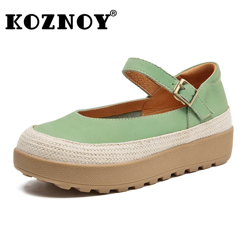 

Koznoy 3 см натуральная коровья кожа ретро натуральная мягкая подошва на плоской подошве резиновые дышащие мокасины обувь для женщин летняя пряжка