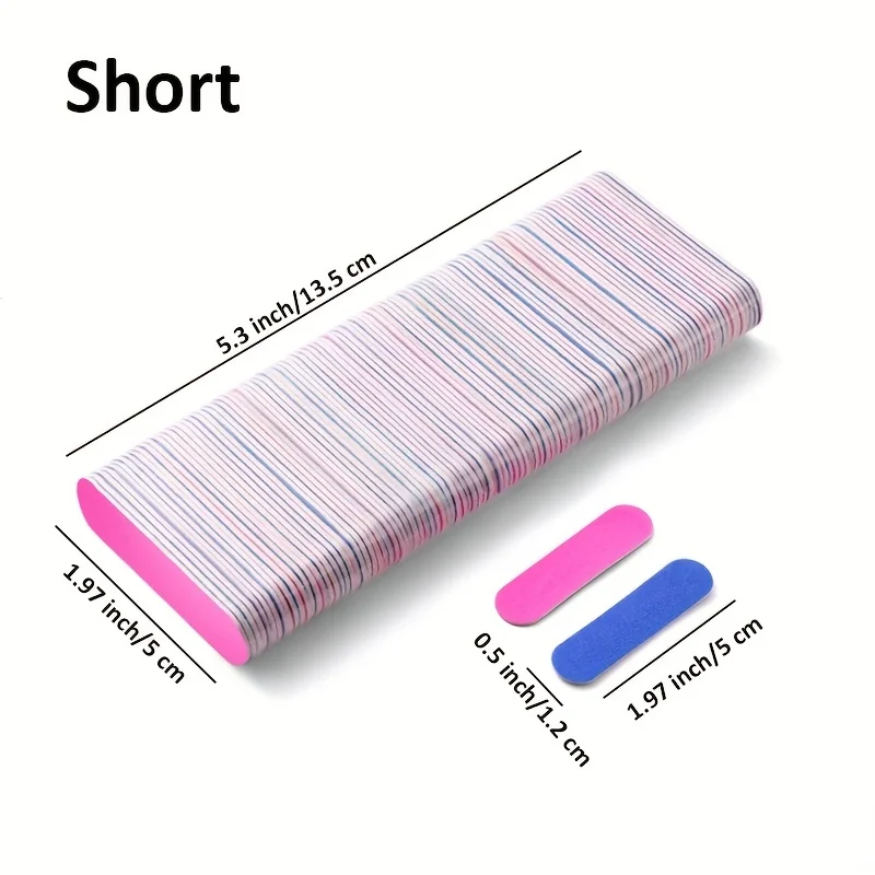 50/100Pcs Double-Sided Wooden File, Professional Nail Files Strong Sandpaper Sanding Nail Polishing Tool, Manicure Nail Buffer