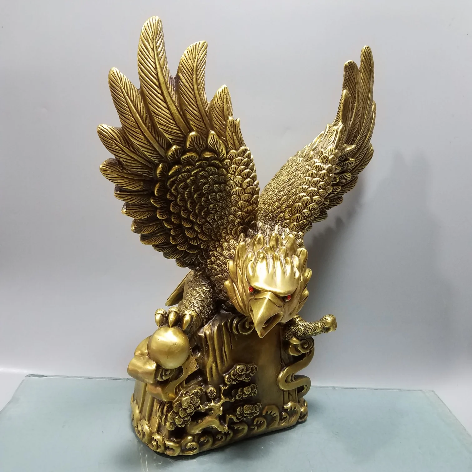 

Pure copper grand exhibition, eagle wings, home furnishings, office desktop blessings, auspicious decorations