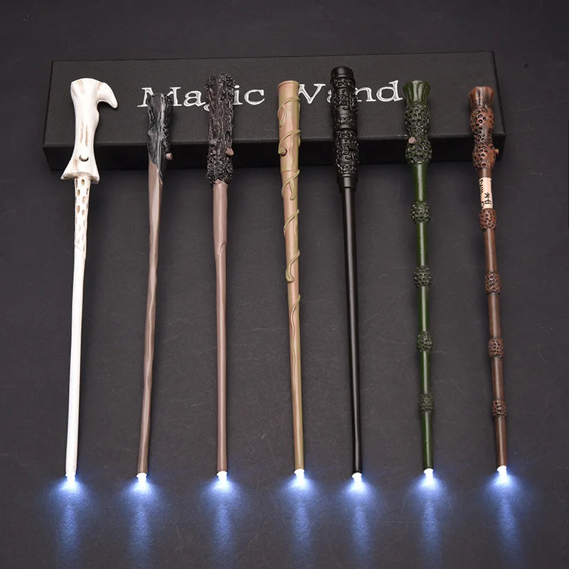 Nueva varita mágica de Harry Potter con luz LED, Ron Dumbledore, Snape, Sirius, Hermione, Voldemort, varitas mágicas luminosas, regalos de cosplay, juguetes de acción