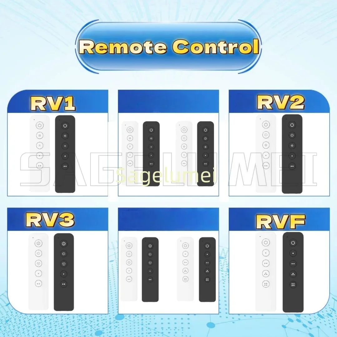 RV1 RV2 RV3 RVF5-button RF remote control For RF DIM/CCT/RGB/RGBW/RGB+CCT Dimming Remote Control 1-4 Zone 4 Scene/4 Zone Dimming