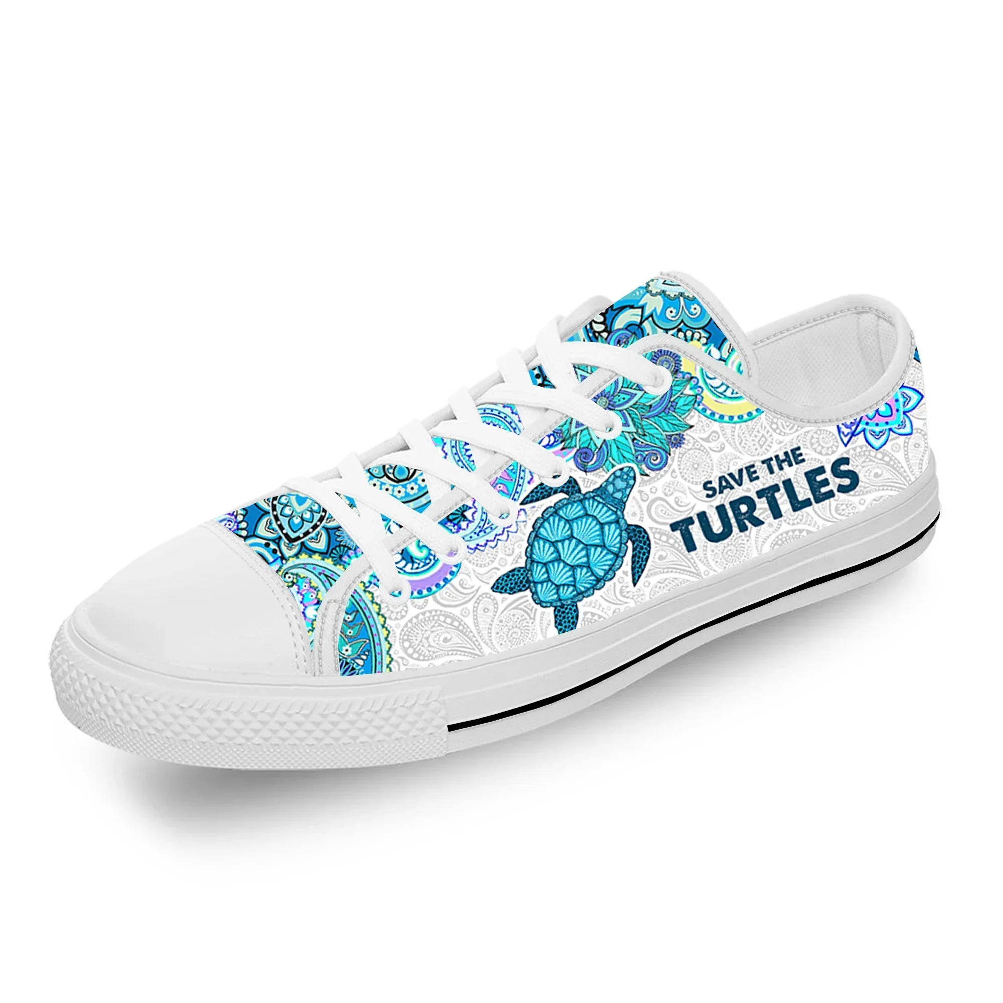 Save The Turtles Low Top Sneakers uomo donna adolescente scarpe Casual scarpe da corsa in tela stampa 3D scarpa leggera traspira