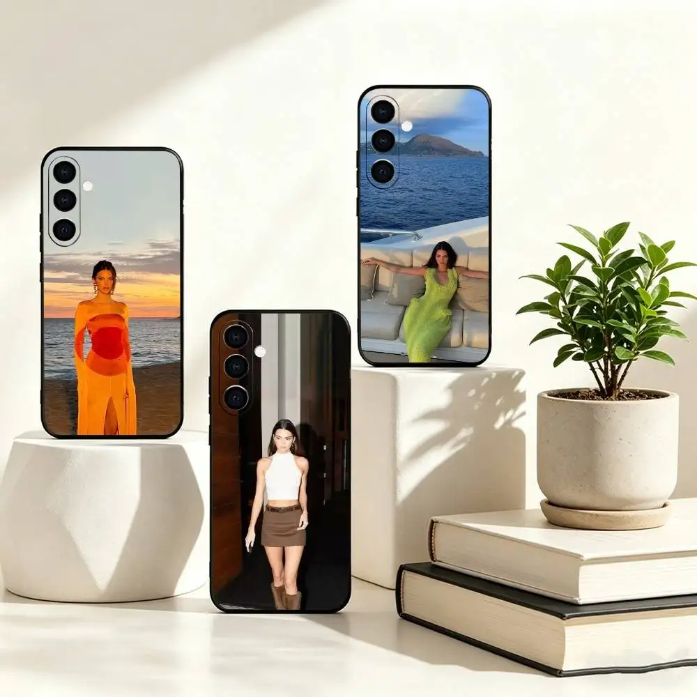 C-Celebrity K-Kendall Jenner Phone Case Black Silicone Soft For Samsung Galaxy A73,A72,A71,A70,A53,A52,A51