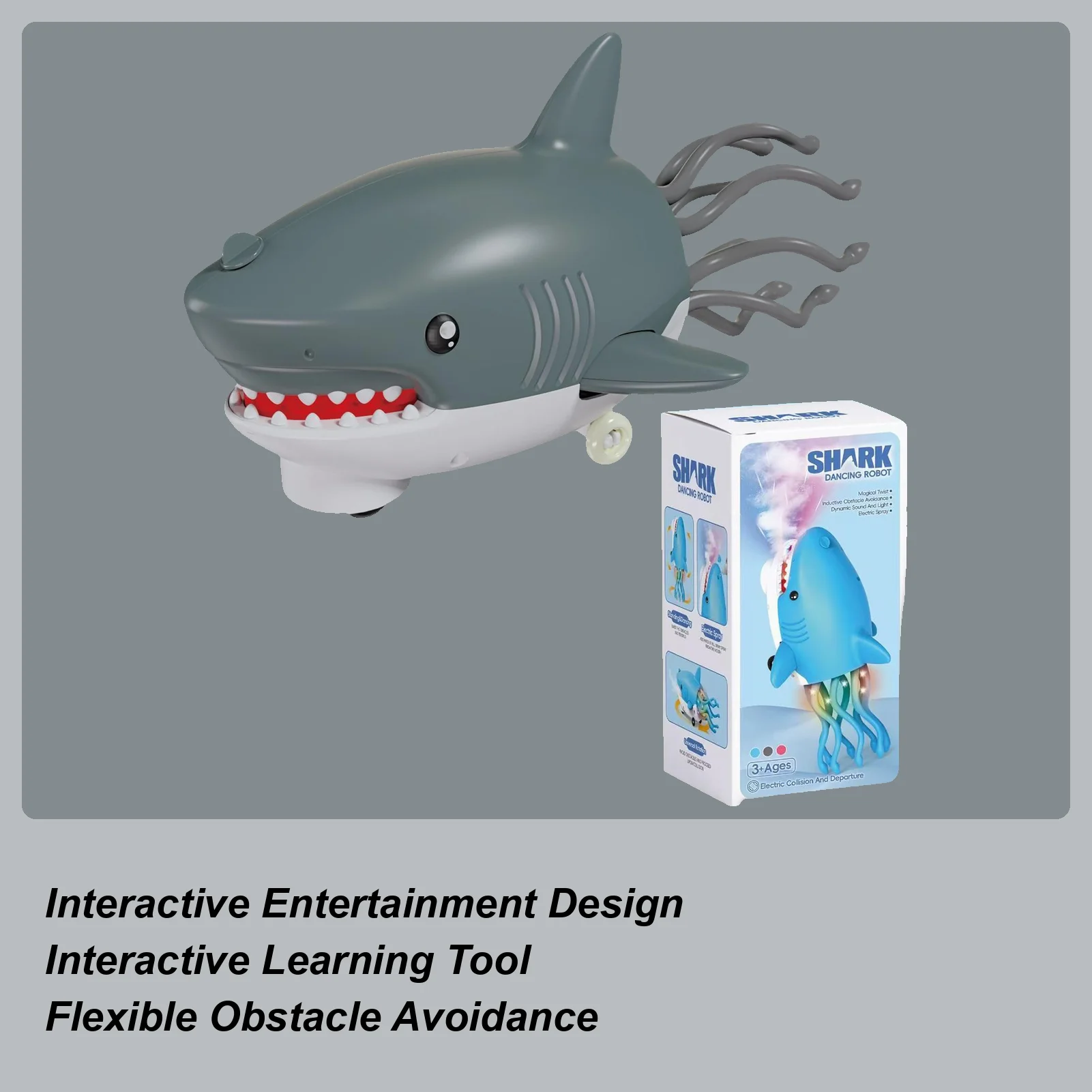 뮤지컬 상어 장난감 인터랙티브 방수 스프레이 인형 동물 진정 장난감 가족 어린이 소년 파티 실내 유치원 집 생일용