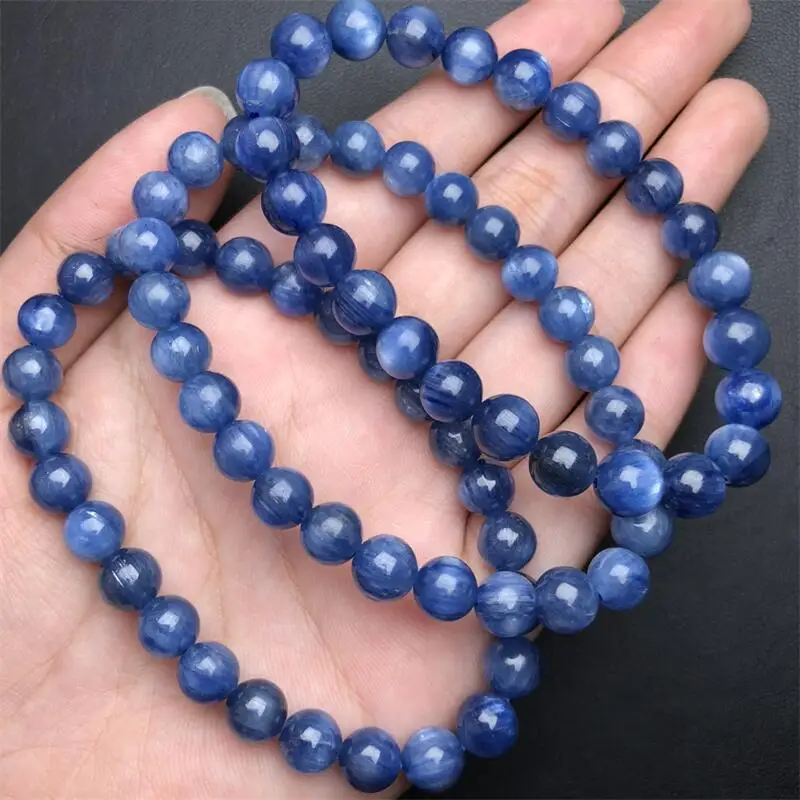 7MM Natural Kyanite Bracelet For Women Men Love Gift Crystal Beads Strands Jewelry Holiday Gift 1PCS