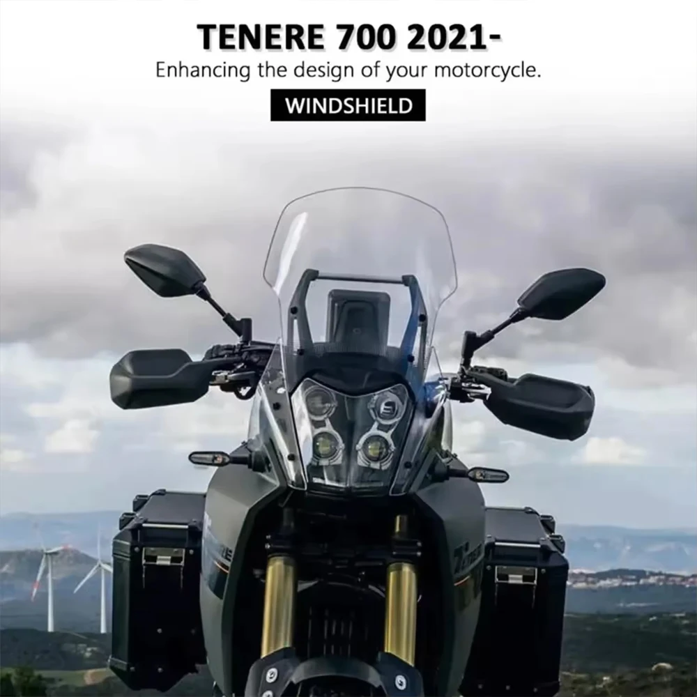 For Yamaha Tenere 700 Tenere700 T7 Windscreen Windshield 2021 2022 2023 2024 Motorcycle Wind Deflector Screen Accessories