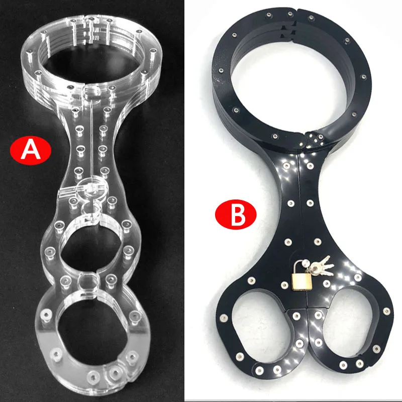 Neck Collar Handcuffs Crystal Flail BDSM Bondage Lock Hand Cuffs Sex Toys For Couples Women Wrist Restraints Adult Games Tools