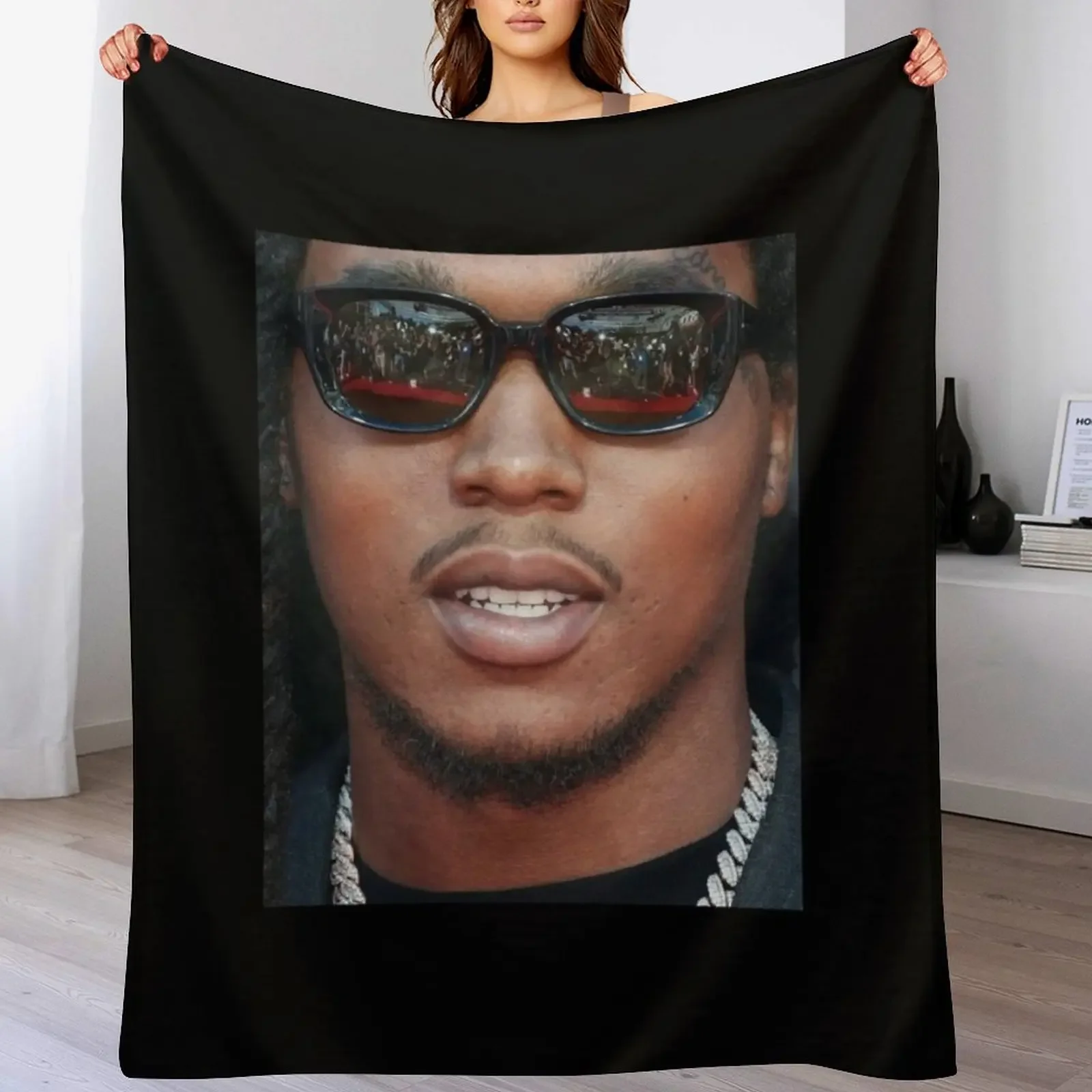 Rip Migos Takeoff 2022 Throw Blanket Easy Care Comfortable Blanket for Couch