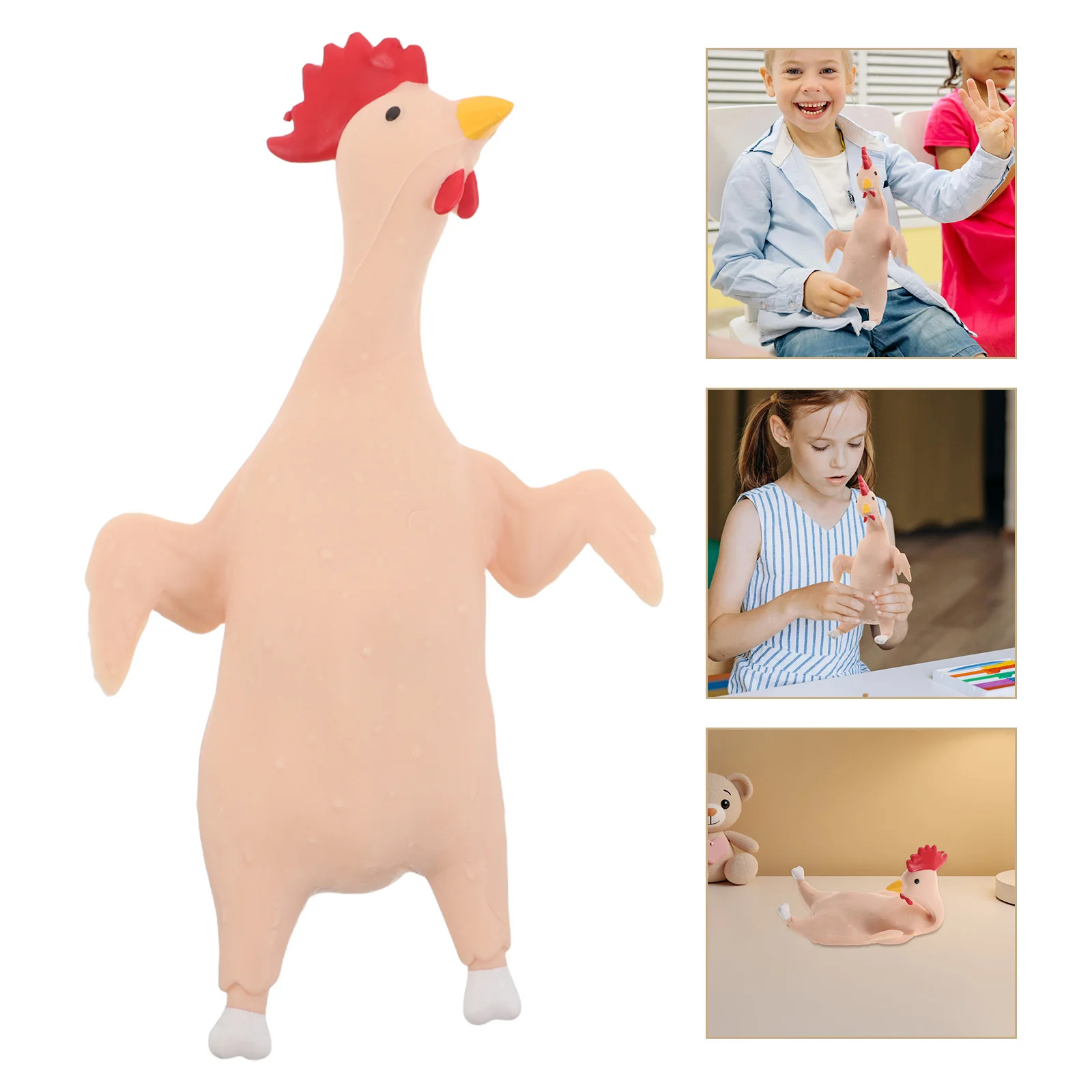 

Screaming Chicken Toy Funny Squeeze Squeaky Fidget Elastic Gag Squishy Tpr Fake Sand Stress Clucking Dcompression Toys