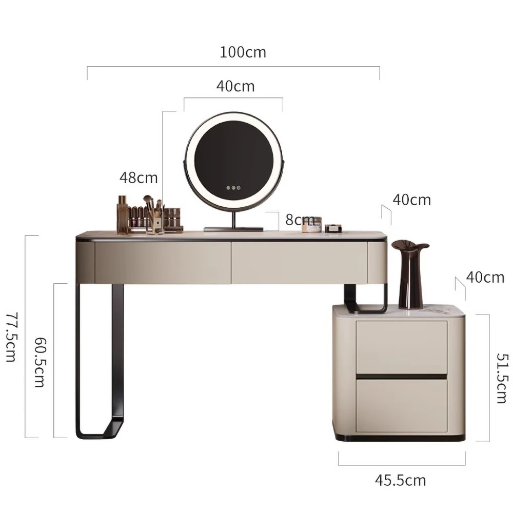 Decoration Vanity Table Makeup Luxury Bedroom Vanity Table Modern Storage Coiffeuse Avec Miroir Et Tabouret Bedroom Furniture