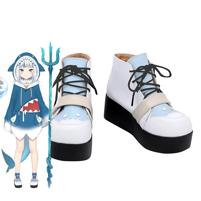 

Japanese YouTuber Virtual VTuber Hololive Gawr Gura Customize Anime Cosplay Shoes BootsCustom-made