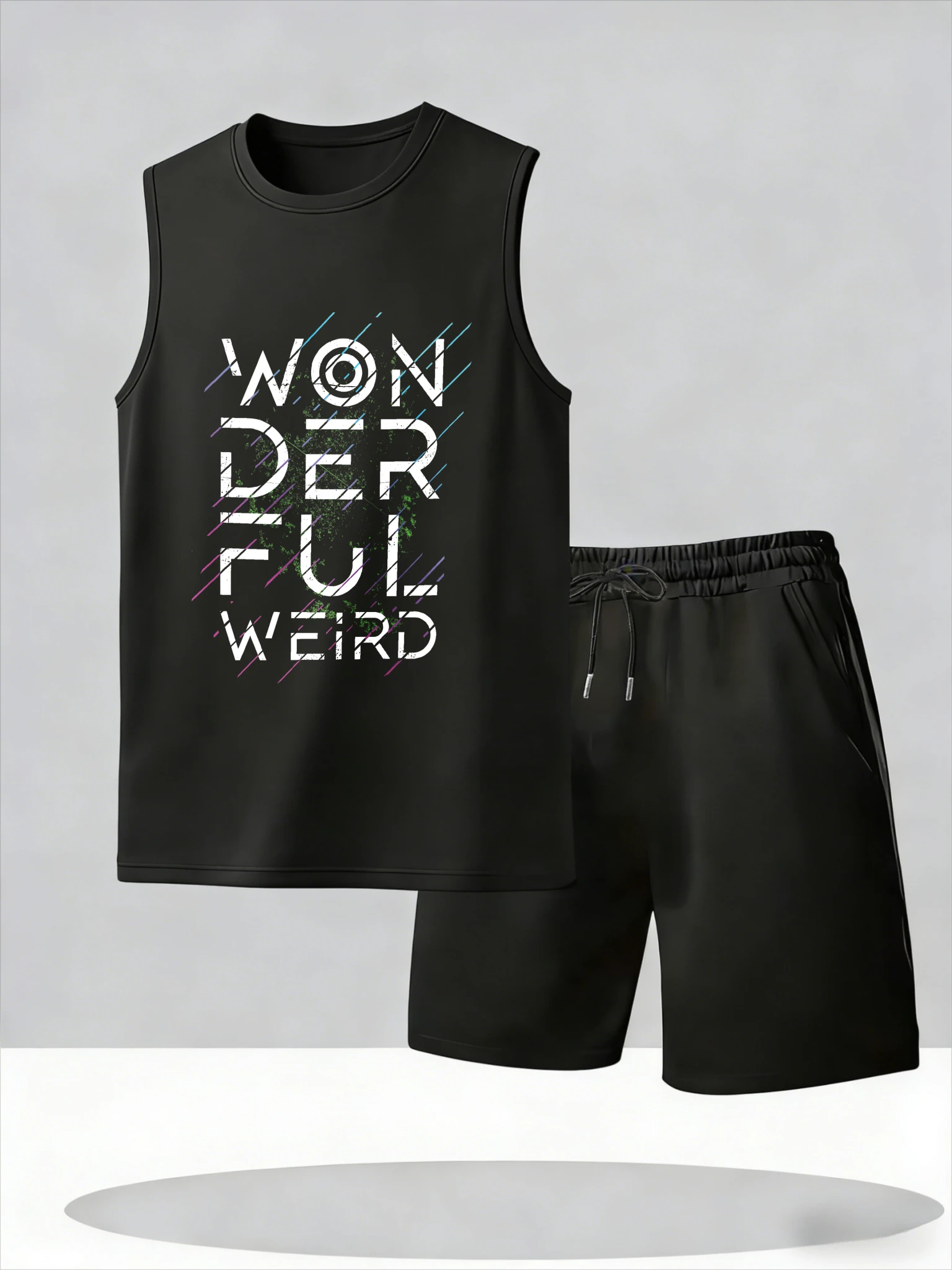 

Men's Tank Top Sets 2026 Summer Thin Quick Dry sports seaside beach crewneck Tracksuit men oversize men's sports suit Breathable