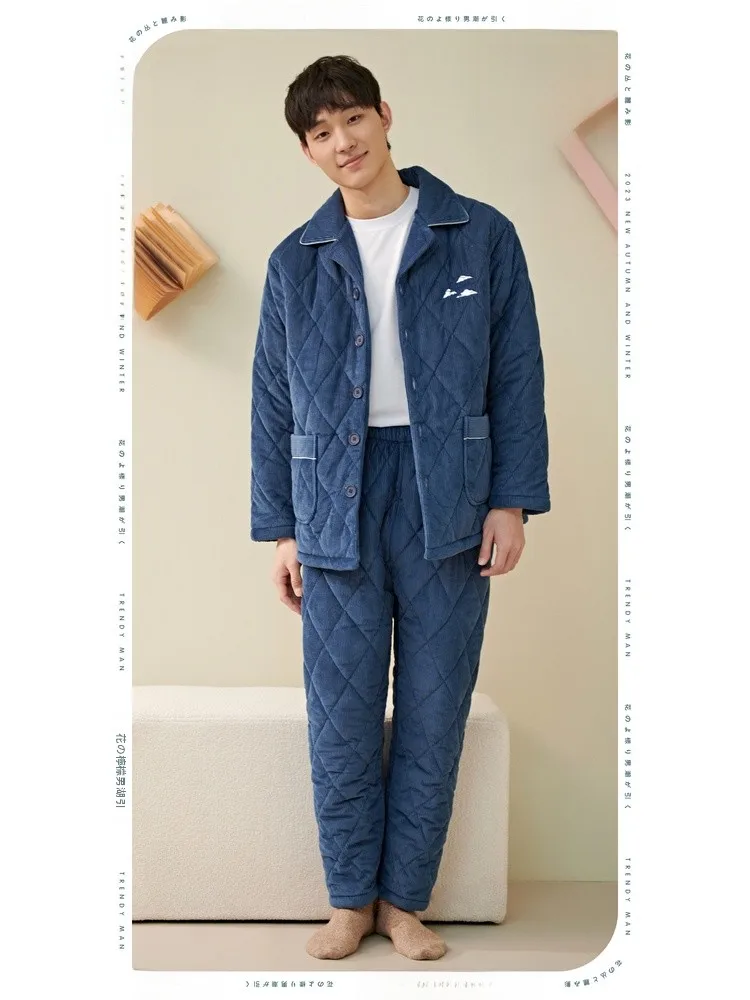 conjunto-de-pijama-de-pana-para-hombre-calidez-garantizada-comodidad-en-el-hogar-estilo-casual-corte-holgado-manga-larga-control-termico