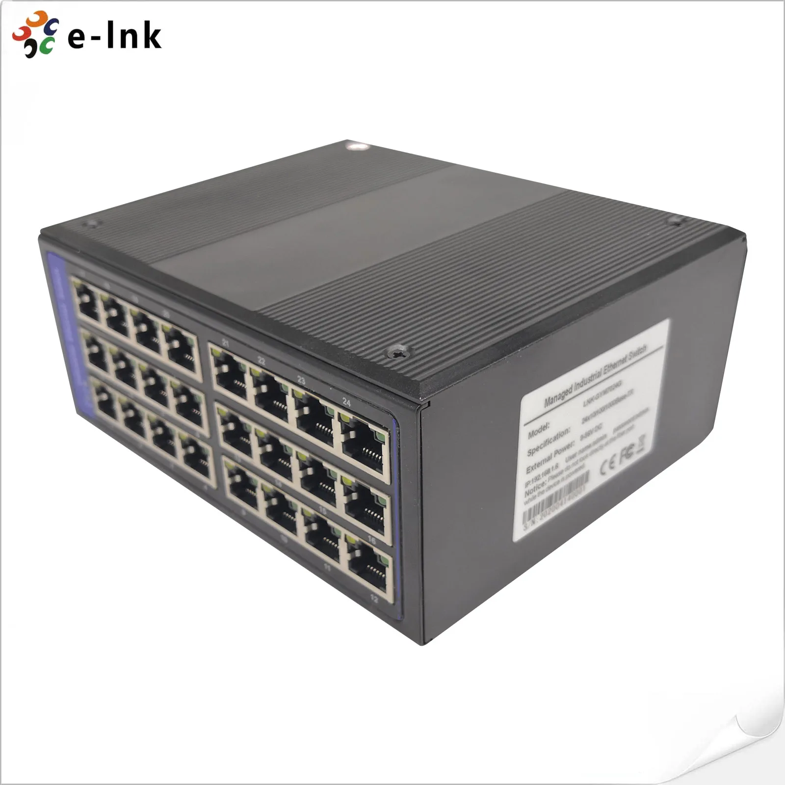 24 port 1000Mbps RJ45 Hub Gigabit Managed Industrial Ethernet Switch with DIN rail Installation