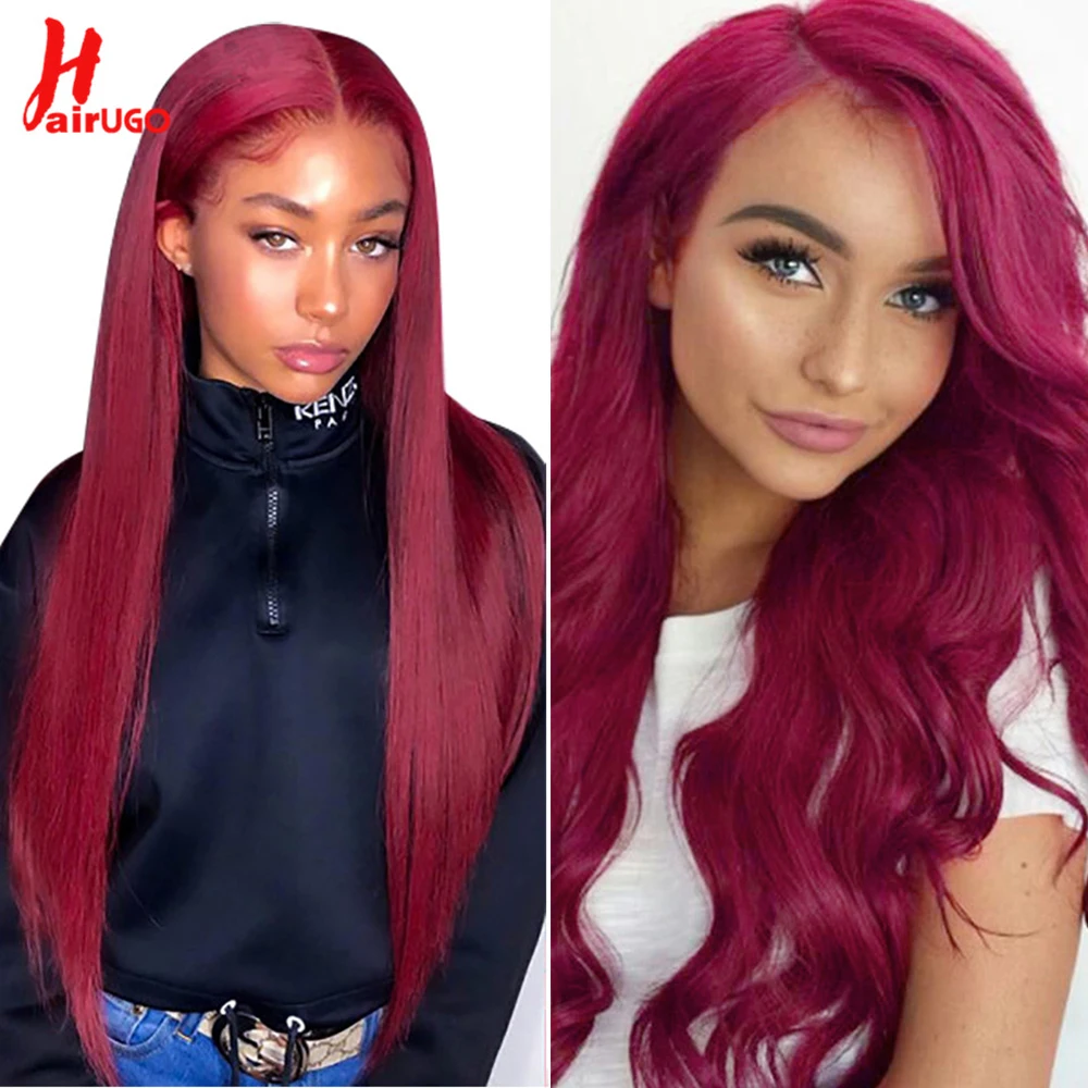 Bordeaux Steil Menselijk Haar Bundels Rode Zijdeachtige Rechte Bundels BURG Menselijk Haar Weave Braziliaanse Haar Inslag Extensions 100 g/bundel