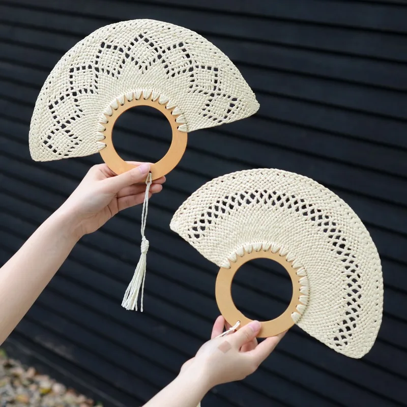 Hand-Woven Wedding Fans Designed Specifically for Bridal Parties Beach Weddings and Wedding Favours Photo Prop