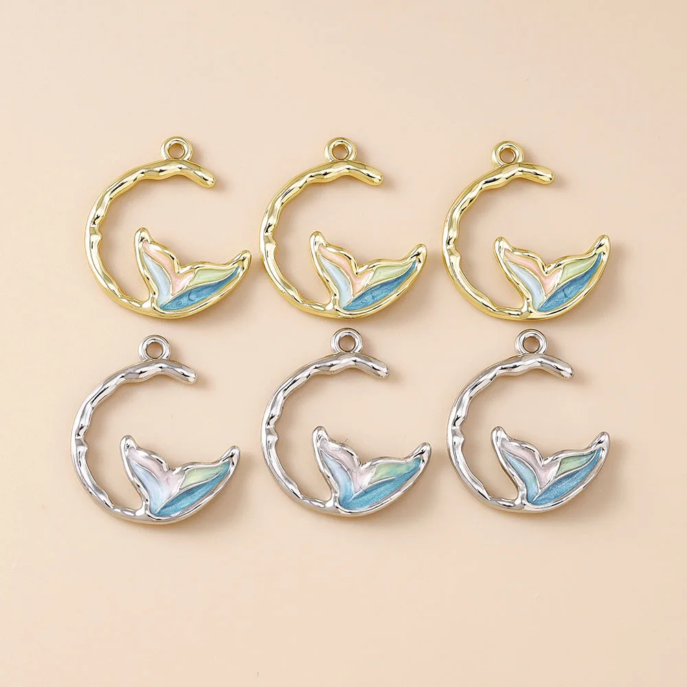 Leslie 5 Stück Niedliche Meeresorganismen Kristall-Meerjungfrau Qualle Schildkröte Wal Anhänger für Ohrringe Halsketten Schmuckherstellung – Detail 20