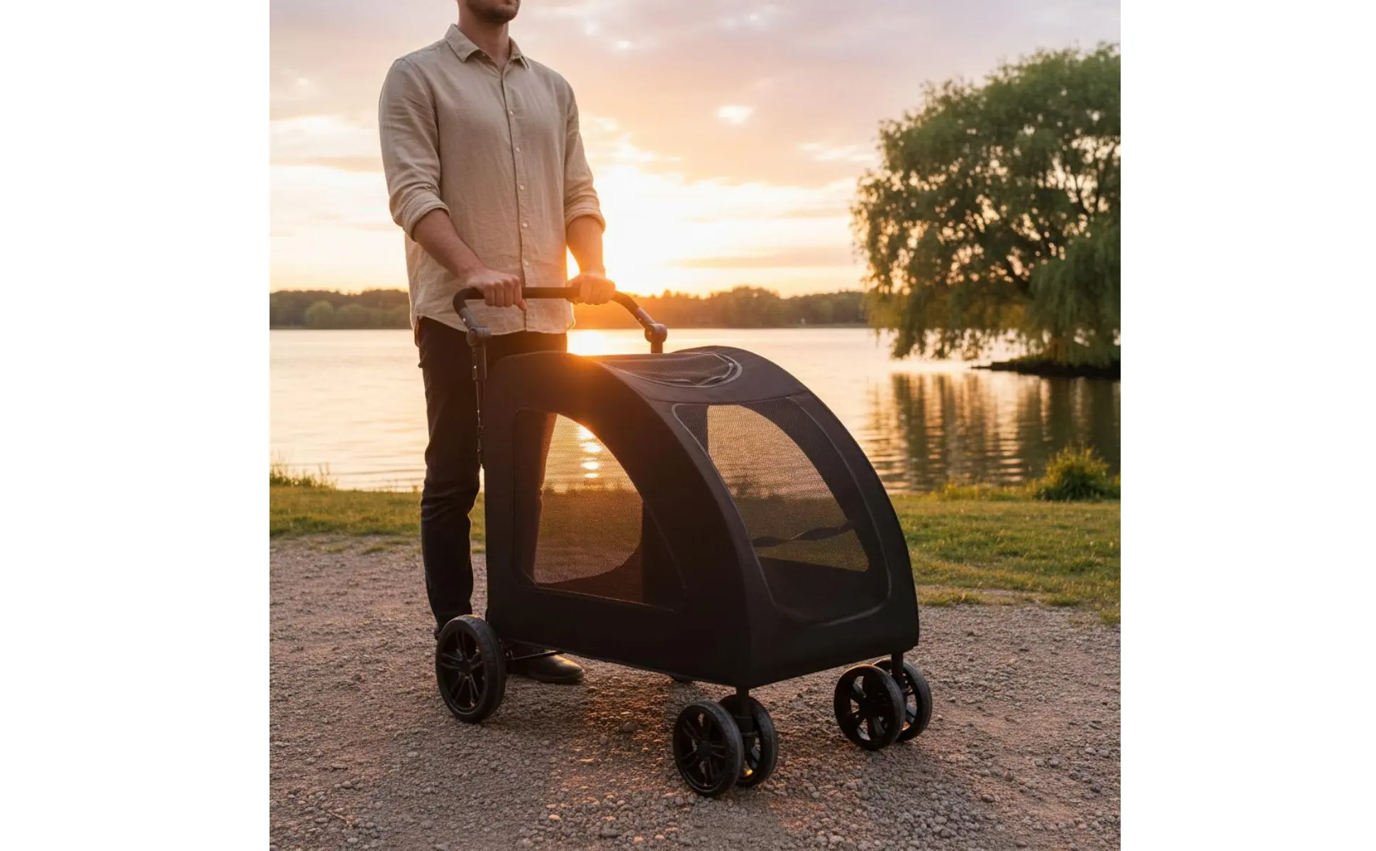 Large Dog Stroller Breathable Mesh Foldable Dog Stroller Supportive Ride Removable Liner for Outdoor Walks, Travel Large Dog Stroller Breathable Mesh Foldable Dog Stroller Supportive Ride Removable Liner for Outdoor Walks, Travel