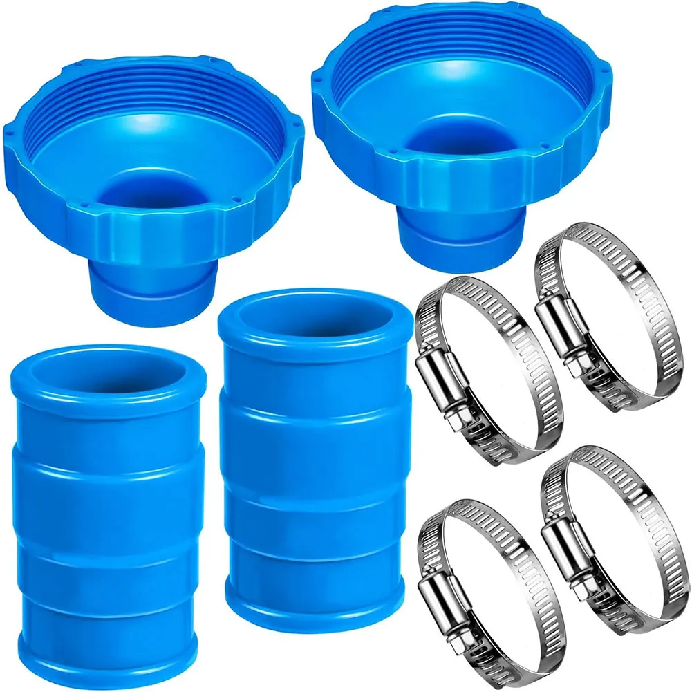 Pool-Vakuumschlauch-Adapter-Set, kompatibel mit Intex Adapter B Pool-Schlauch-Adapter-Set mit Klemmen für oberirdische Pools