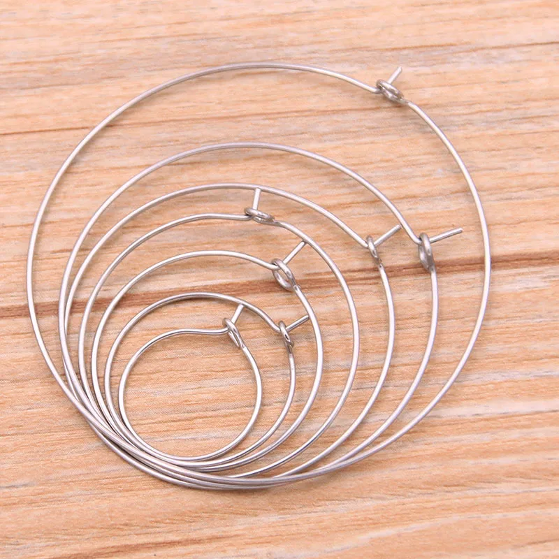 40pcs 7 Size Shaped Ring Round Charm Stainless Steel Pendant Open Bezels Hollow Pressed Resin Frame Mold DIY Jewelry Making