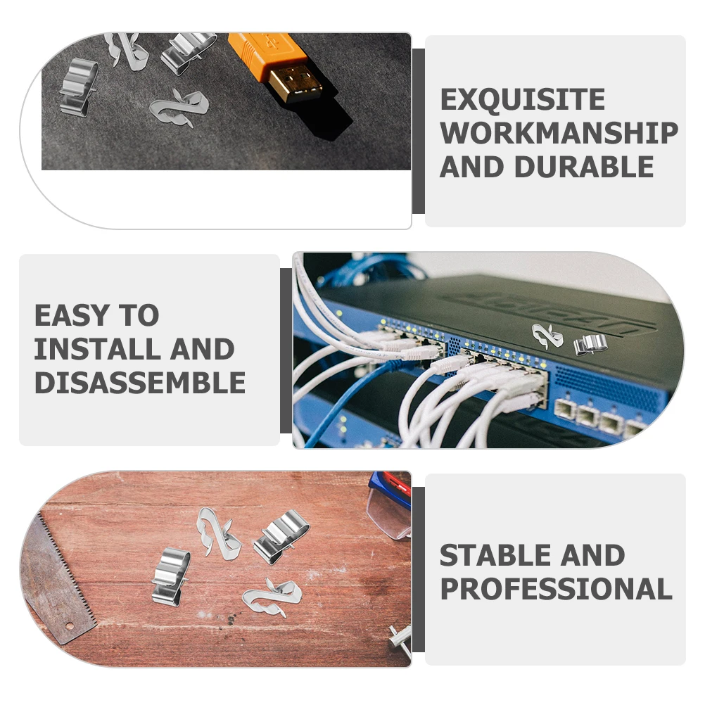 

50 Pcs Photovoltaic Wire Clamps 304 Stainless Steel Silver Solar Panel Cable Clips Double Sided Tape Frame Mount Wide