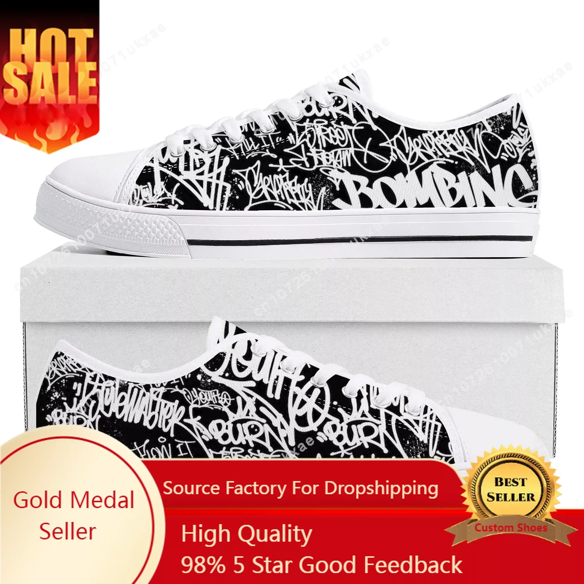 

street art graffiti Low Top Sneakers Mens Womens Teenager High Quality Canvas Sneaker Casual Custom Made Shoes Customize Shoe