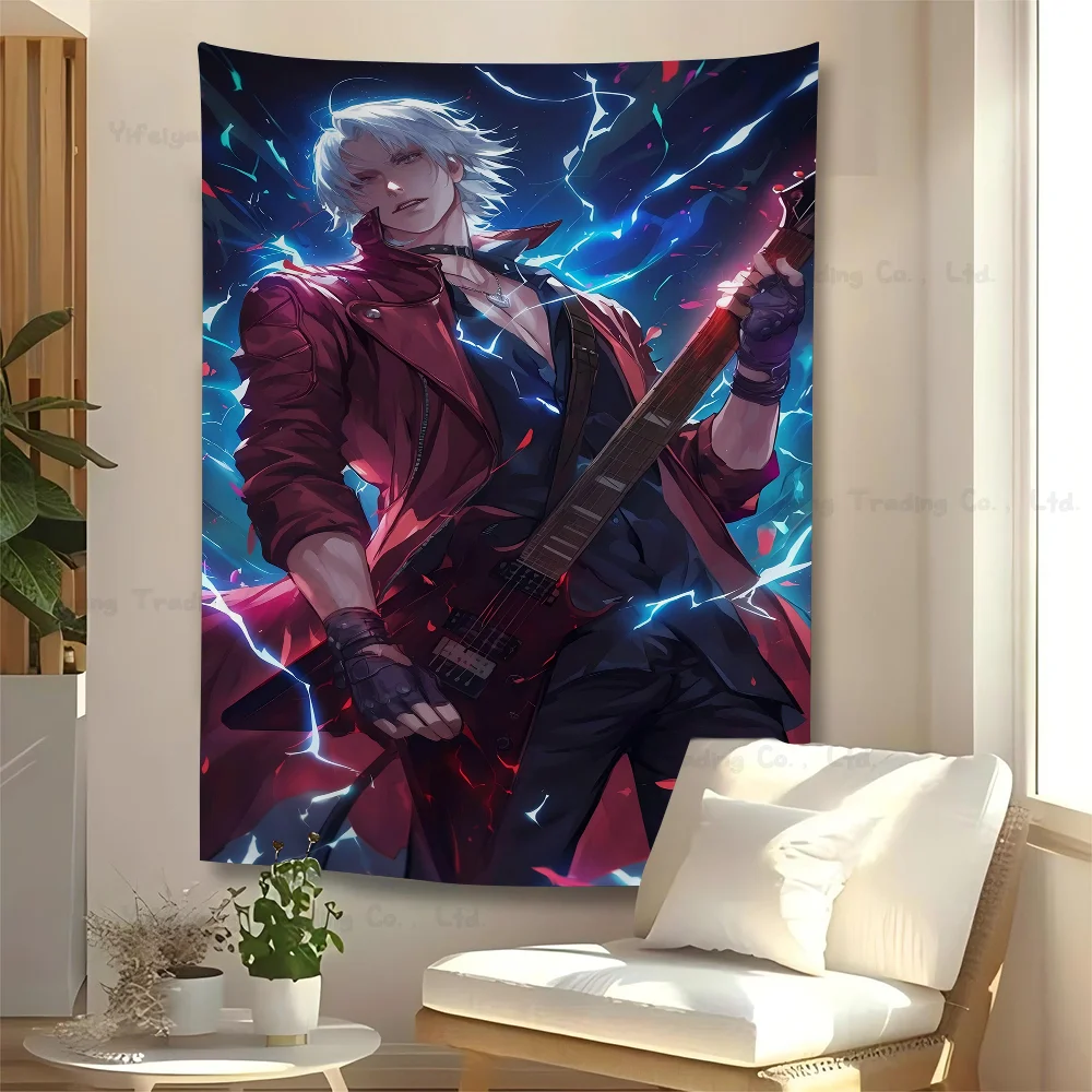 D-Devil May Cry-S Cartoon Tapestry Bohemian Wall Tapestries Mandala Home Decor