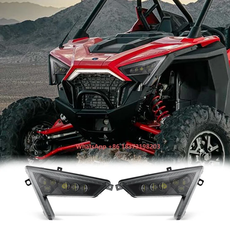 

ATV Accessories Turbo R Headlight with RGB Ring for 2020 2021 Polaris RZR Pro XP LED White Light Turn signal