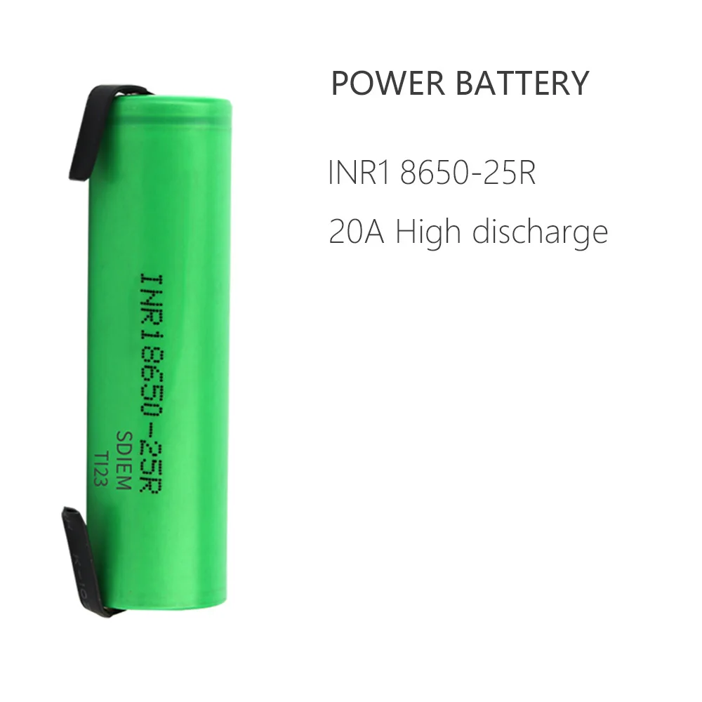 25R 3.7V 18650 Lithium Rechargeable Battery INR18650 25R M High Discharge 20A Power Battery DIY Welding Nickel