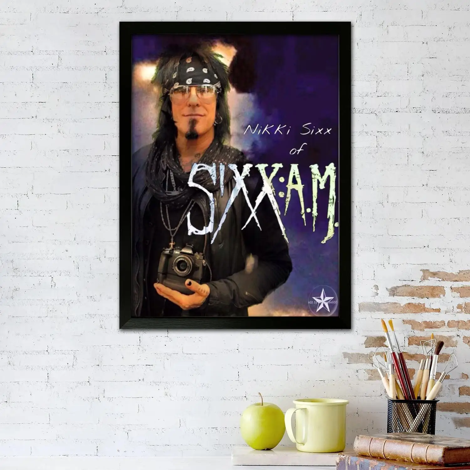 ملصق فني من القماش nikki sixx وطباعة صورة فنية جدارية، ملصقات ديكور غرفة نوم عائلية حديثة، لوحة زخرفية #2