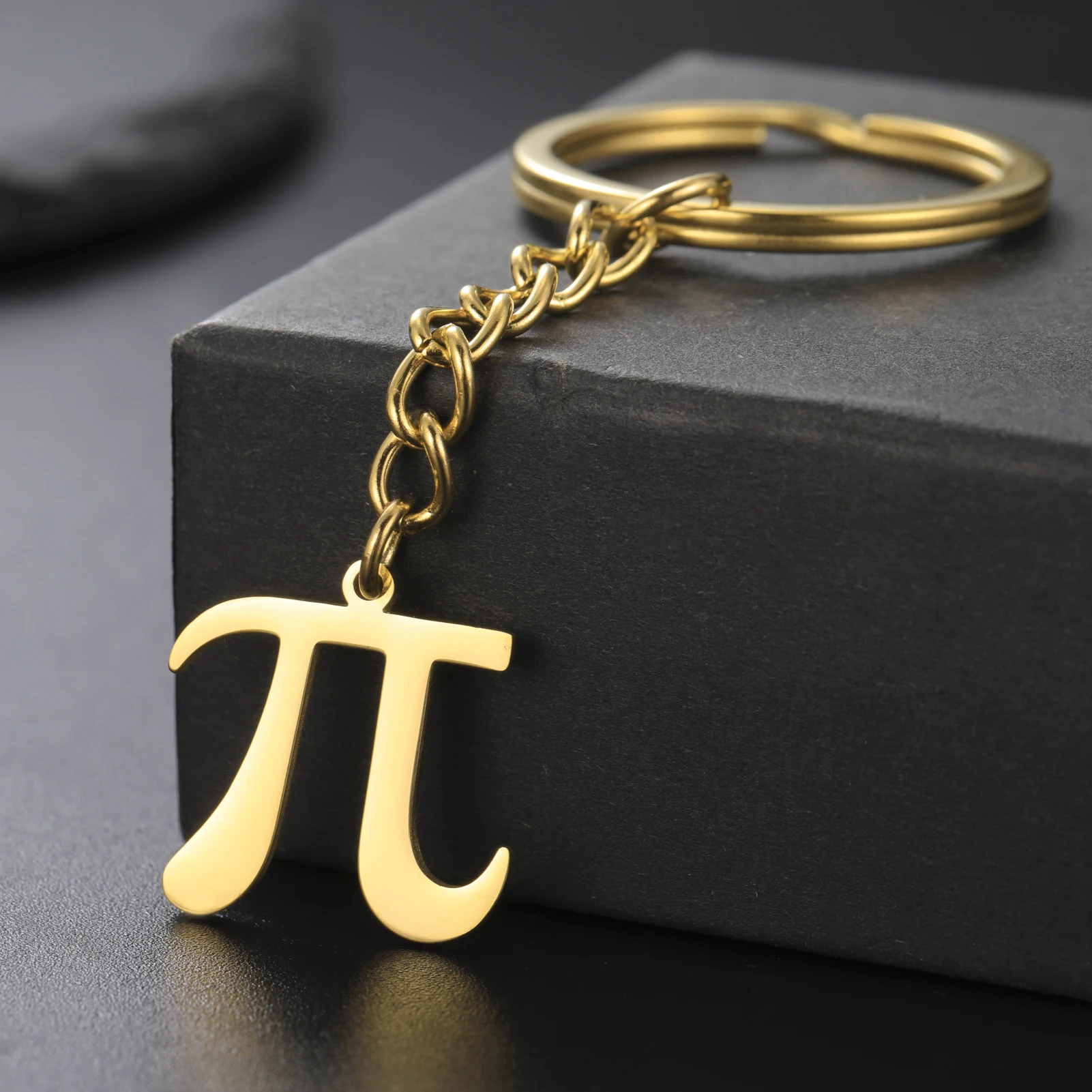 Geometric Symbol Pi Pendant Keychain Stainless Steel Classic Mathematical Symbol Pendant Mathematics Enthusiast Jewelry Gift