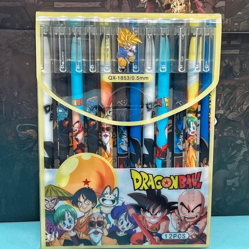 

Dragon Ball Z Son Goku Anime Pens 12Pcs/Set Erasable Gel Pen School Supplies Stationery Birthday Gift for Fans