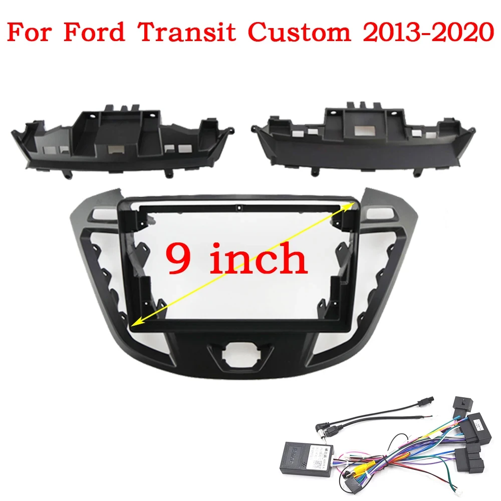 자동차 스테레오 라디오 프레임 대시 패널 트림 키트, 포드 트랜짓 투르네오 2013 2020 액세서리 도구, 2 딘