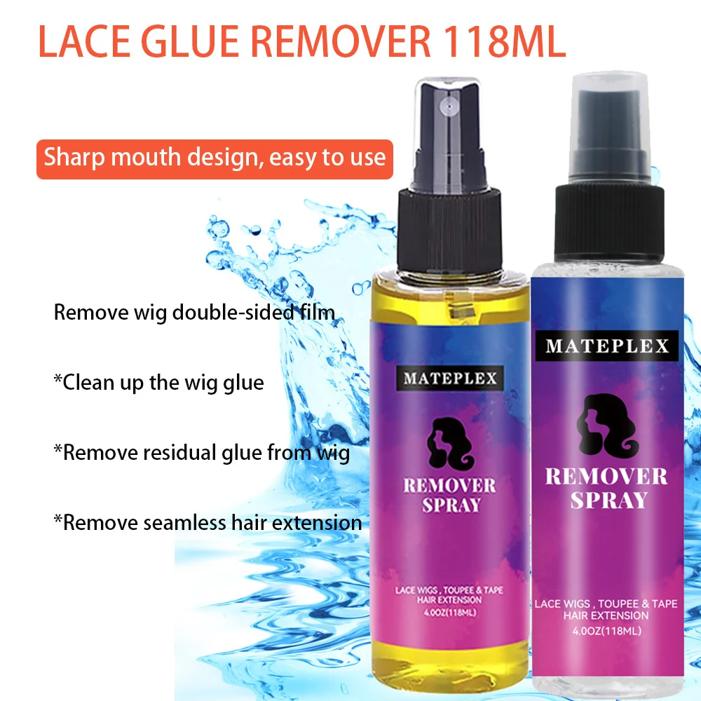 Kant Front Pruik Lijm Verwijderaar Spray Snelwerkende Tape Verlengstuk Remover Spray Veilige Ingrediënten Voor Sluiting Haarstuk & Toupet Systemen