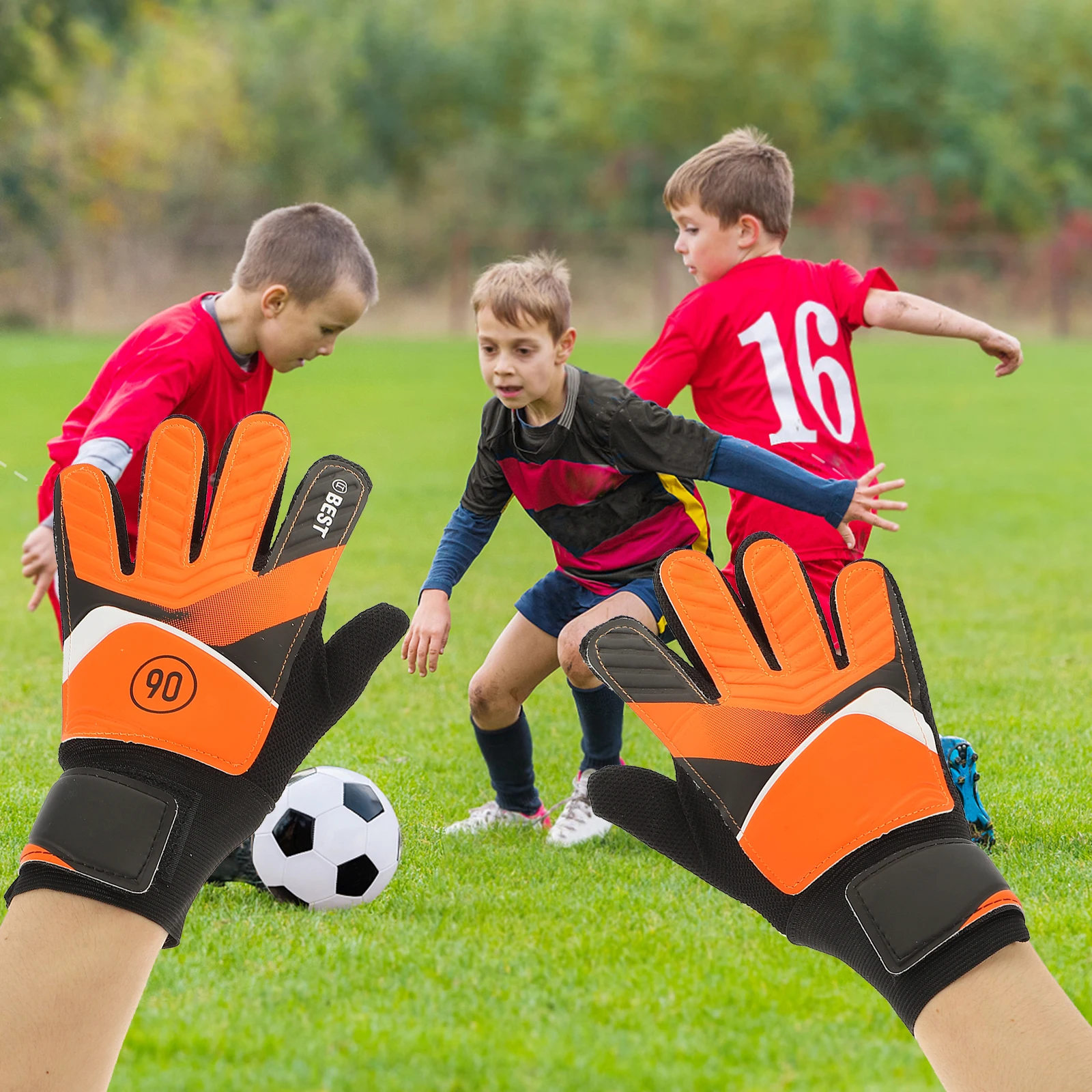 

Goalkeeper Gloves Football Accessories Soccer Goalie for Children Training Children's Emulsion
