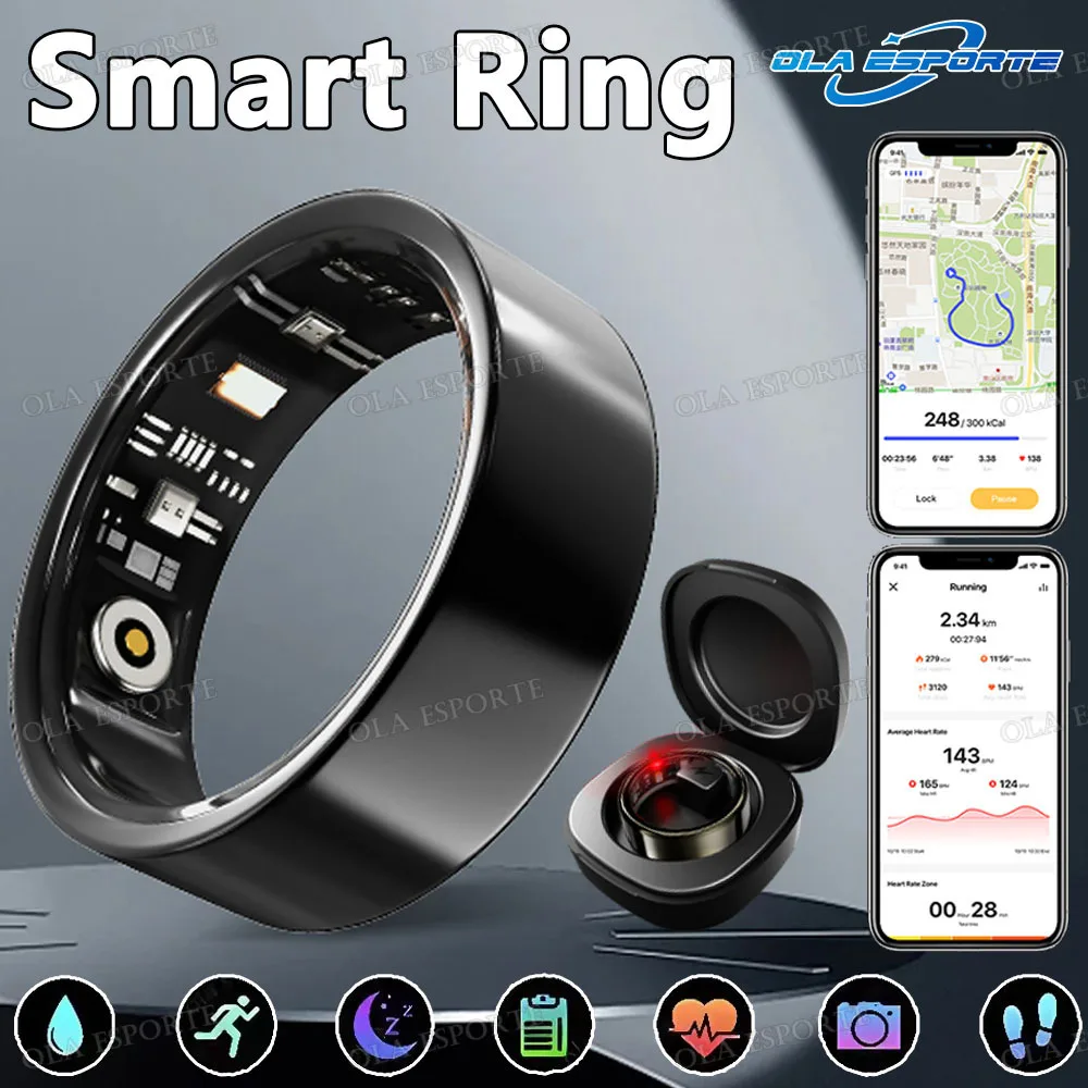 

Новое умное кольцо 2025 года, мониторинг артериального давления и сердечного ритма, IP68 и 5 АТМ, водонепроницаемое, мультиспортивный режим, умринги для мужчин и женщин