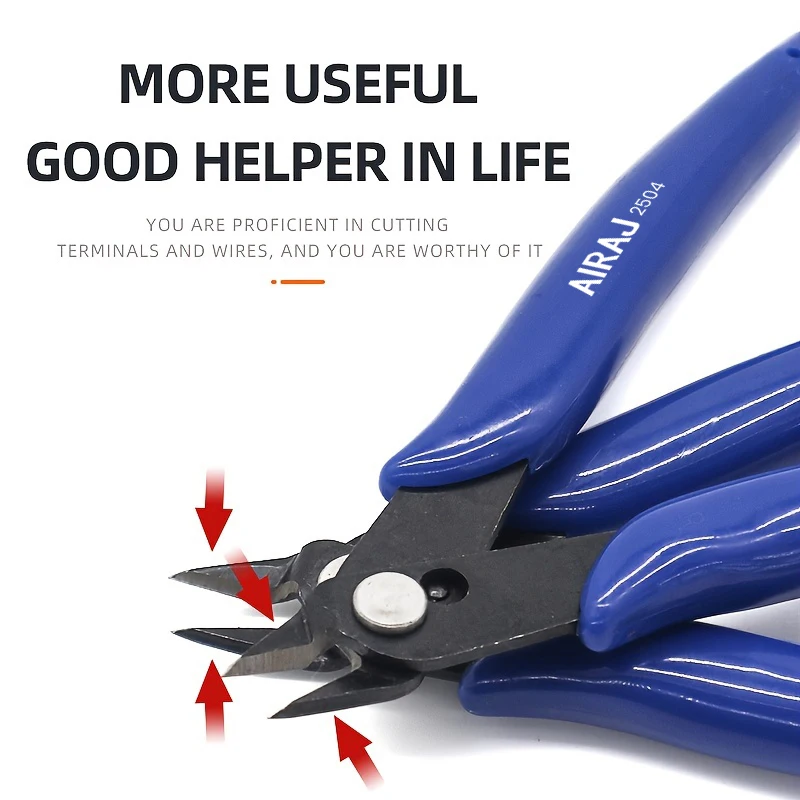 AIRAJ Multifunction Pliers Mini Pliers Electrical Wire Cable Cutters Cutting Side Snips Flush Stainless Steel Nipper Hand Tools