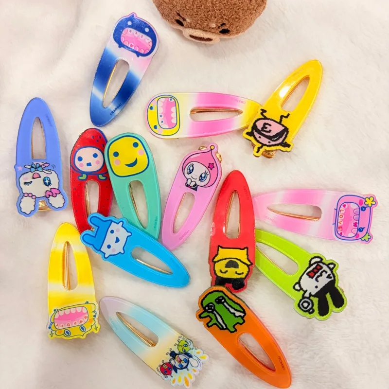 Acrylic Hairpin for Tamagotchi Water Drop Duckbill Clip Student Cartoon Cute Heartbreak Hairpin Bangs Side Clip for Girls Toy