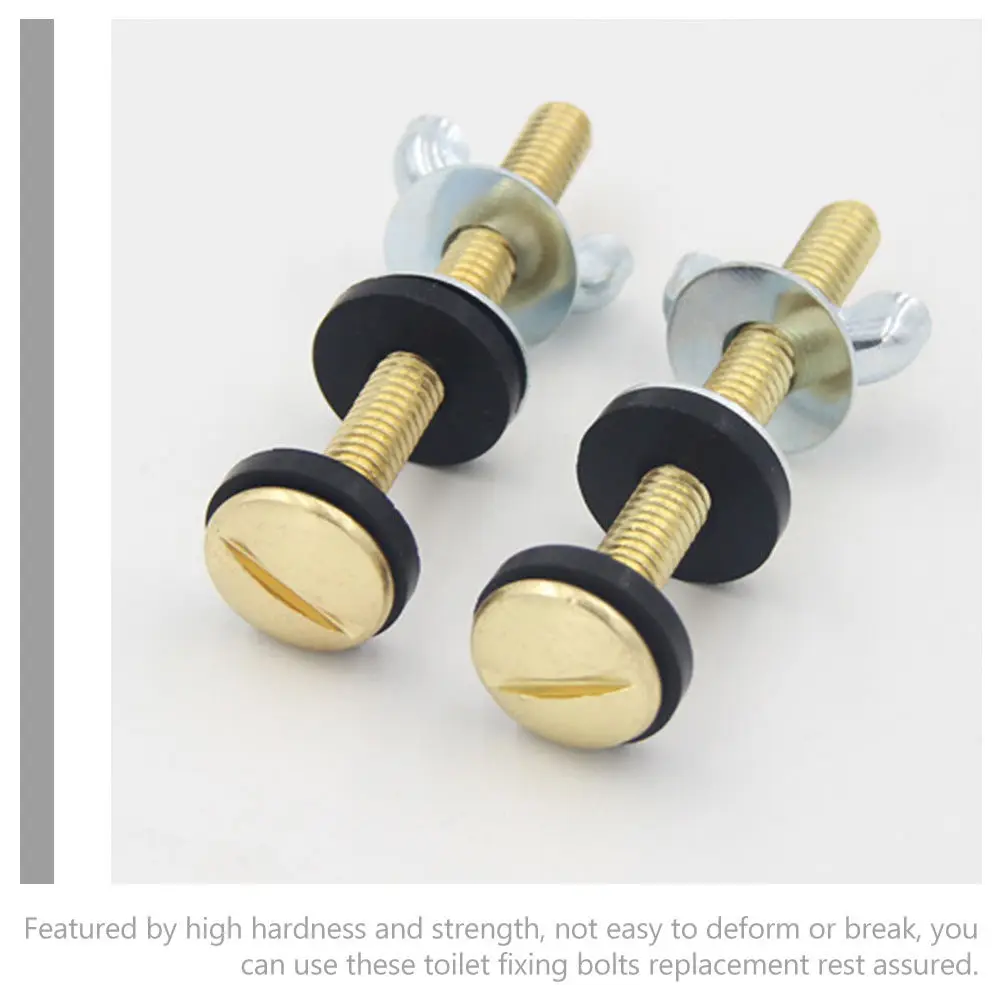 

2Pcs Sturdy Toilet Tank Bolts and Gasket Set Hardened Steel Fixing Bolts with Dual Rubber Washers for Secure Toilet Tank