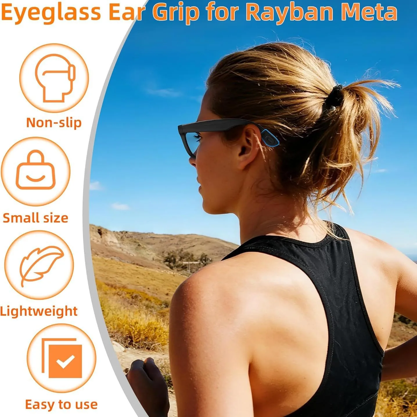

Eyeglass Ear Grip for Meta Wayfarer/Skyler/Headliner & Gen 2 Smart Glasses Anti-Slip Silicone Elastic Eyeglasses Retainers