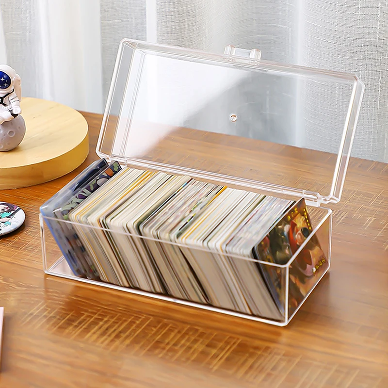 

Kpop Photocard Storage Box Transparent Acrylic Photo Card Organizer Compartment Flip Box Card Case Protector Container Korean