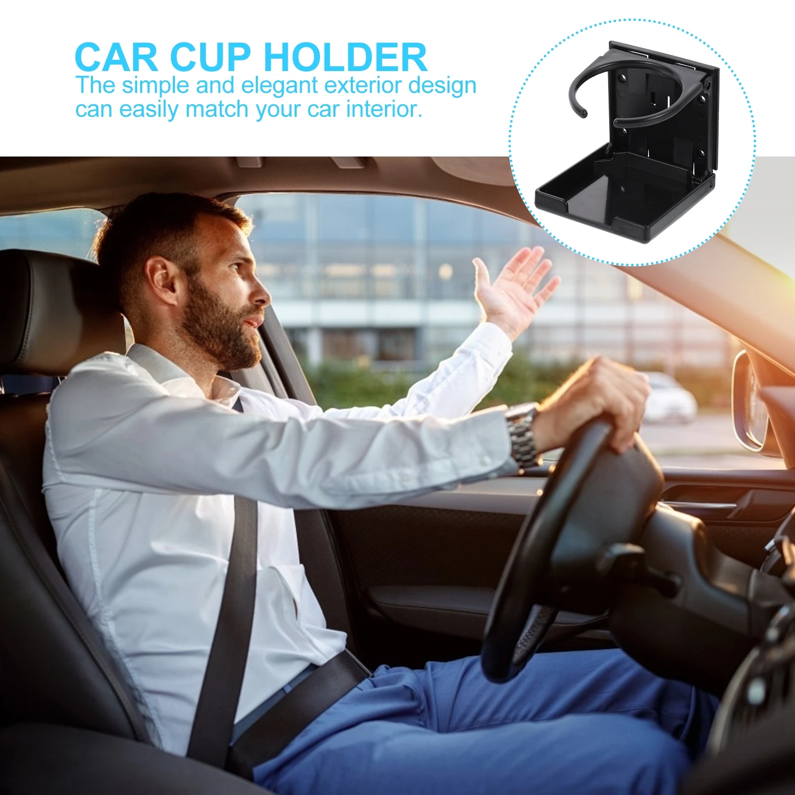 

Car Cup Universal ABS Black Foldable Drink ganizer Sturdy Bottle Bracket Accessory Storage Foldable Drink Holders Solution