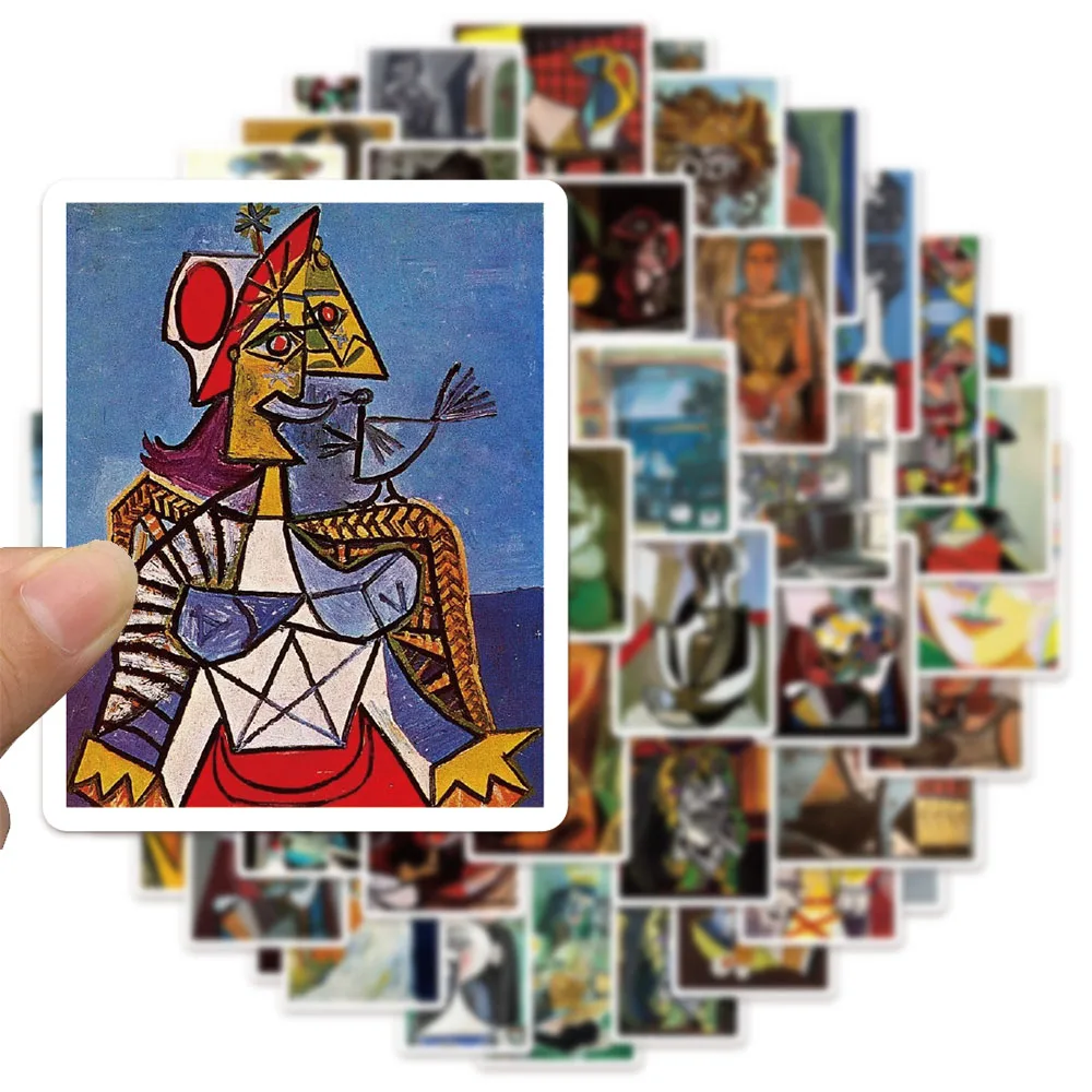 50PCS Picasso Abstract Art Oil Painting DIY Stickers Scrapbook Mobile Luggage Skateboard Waterproof Stickers