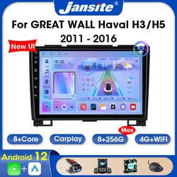 Jansite 2 Din Android 12 Car Radio For Haval Hover Great Wall H3 H5 2011-2016 8G+256G Multimedia Video Player Carplay Auto DVD
