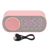 Alarm Clock Bluetooth Speaker HIFI LED Mirror Screen Micro USB Charging FM Radio Digital Clock For Reading Travel