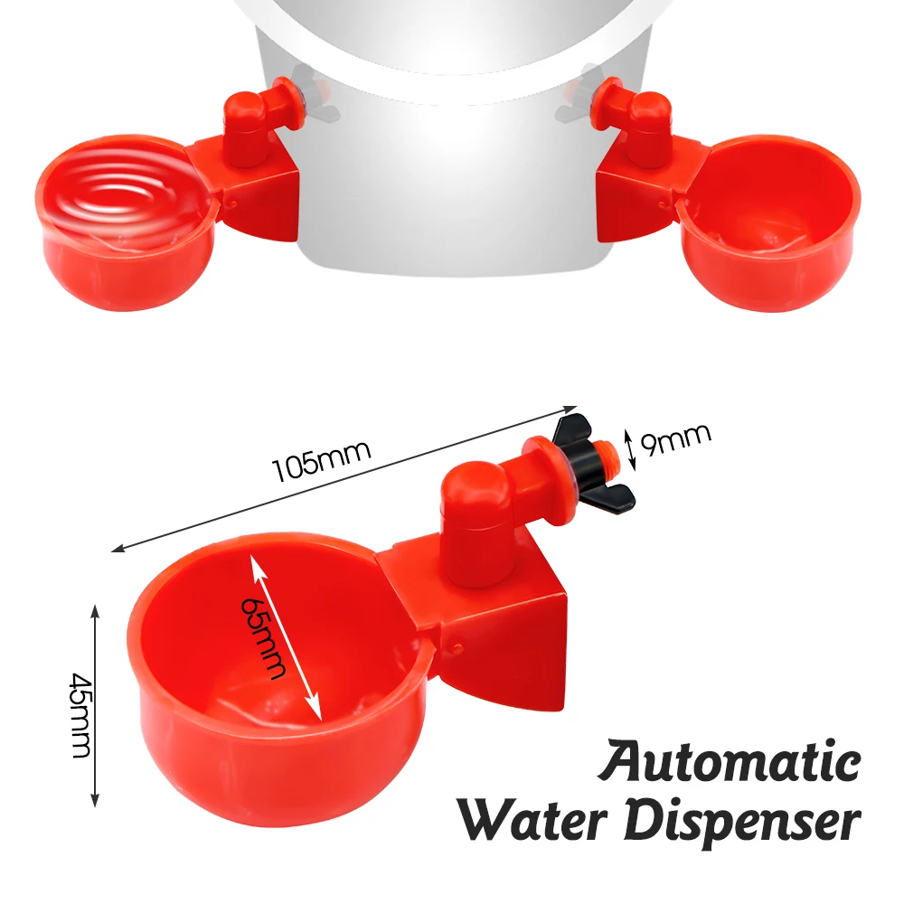 Chicken Drinking Cup Automatic Drinker Chicken Feeder Plastic Poultry Water Drinking Bowl for Farm Duck Goose Quail Diet Device