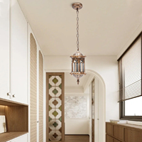 Retro Outdoor Pendant Light Vintage Lantern Yard Hanging Lamp Fixture Waterproof for the courtyard, villa, porch, garage, aisle