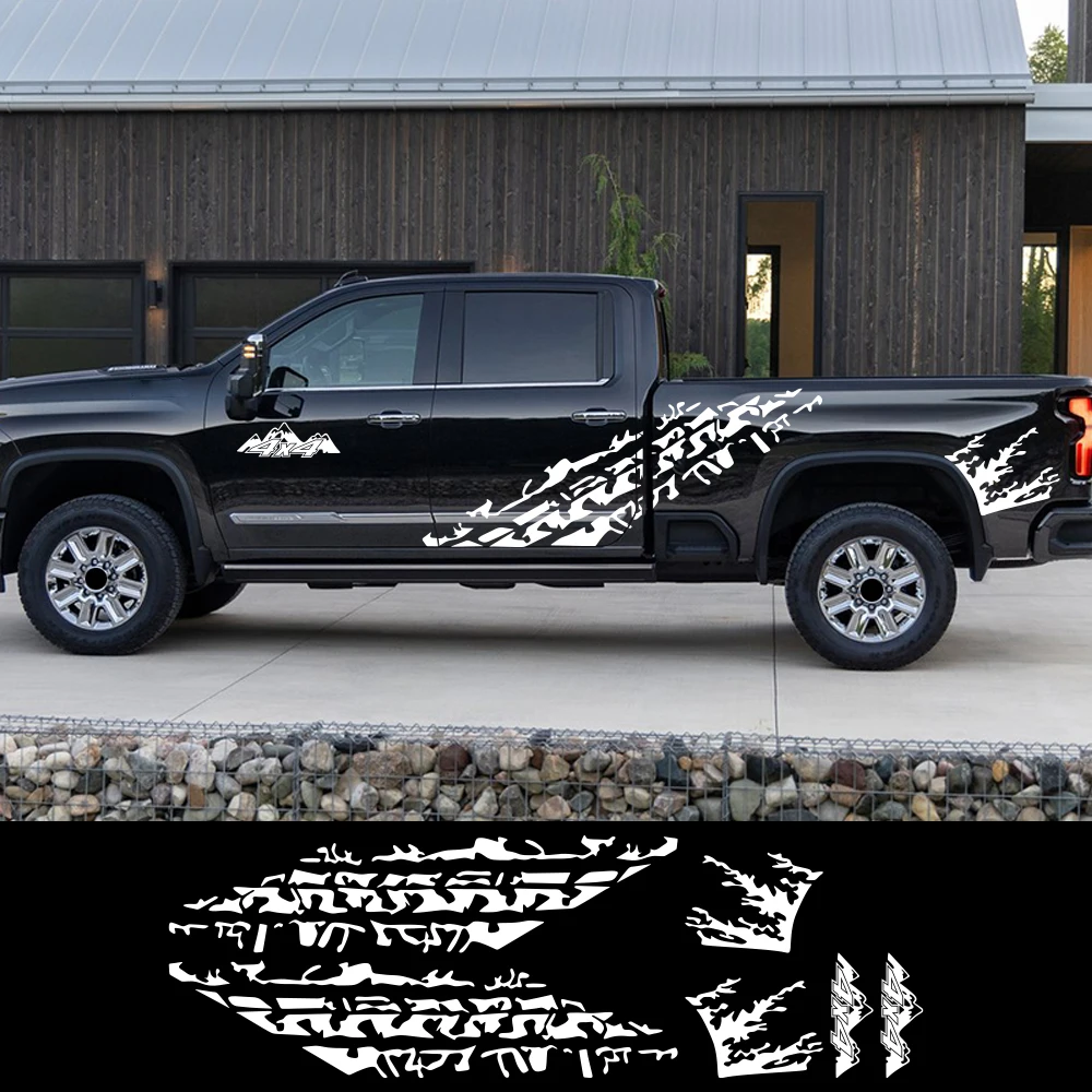 

For Chevrolet Silverado Car Side Body Door Stickers Mud splash Graphic Self-adhesive Waterproof Decal Decoration Auto Sticker